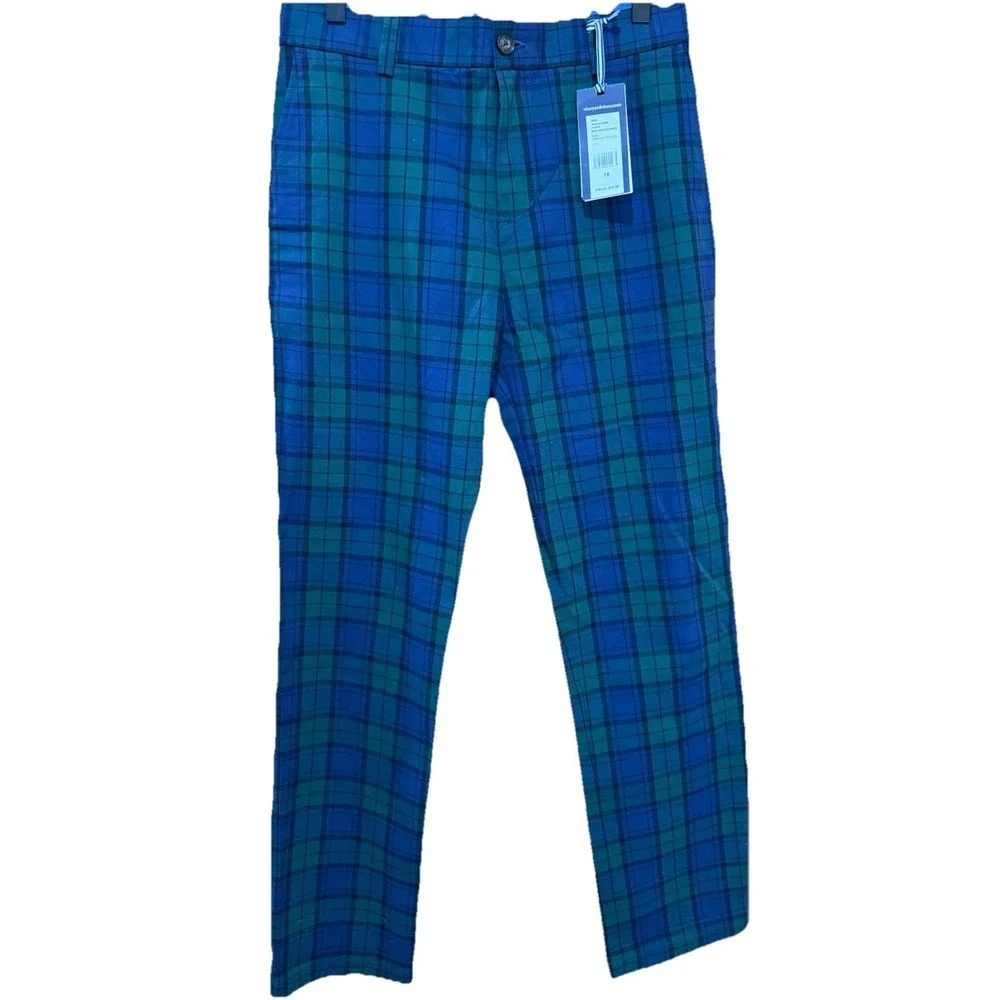 Vineyard Vines Breaker Pants Chinos Boys Charleston Plaid 18 (30x30) NWT Preppy‎